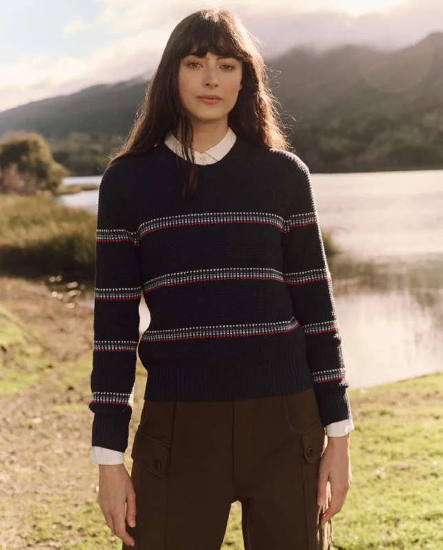 The Shrunken Pullover. -- Navy Ribbon Stripe