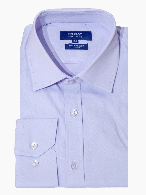 Belfast Shirting Co Mens Lavender Purple Regular Fit Dress Shirt