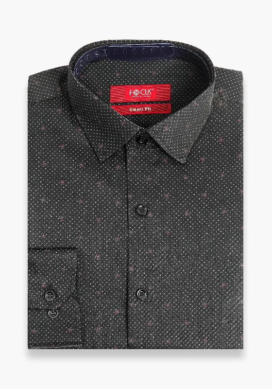 Black Print Dress Shirt