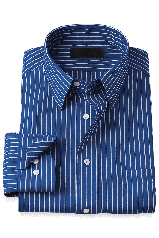 Blue Stretch Non-Iron Stripe Formal Shirt