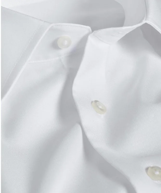 David Donahue White Fine Twill Regular Fit Dress Shirt