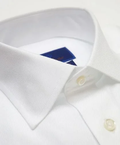 David Donahue White Trim Fit Non-Iron Dress Shirt