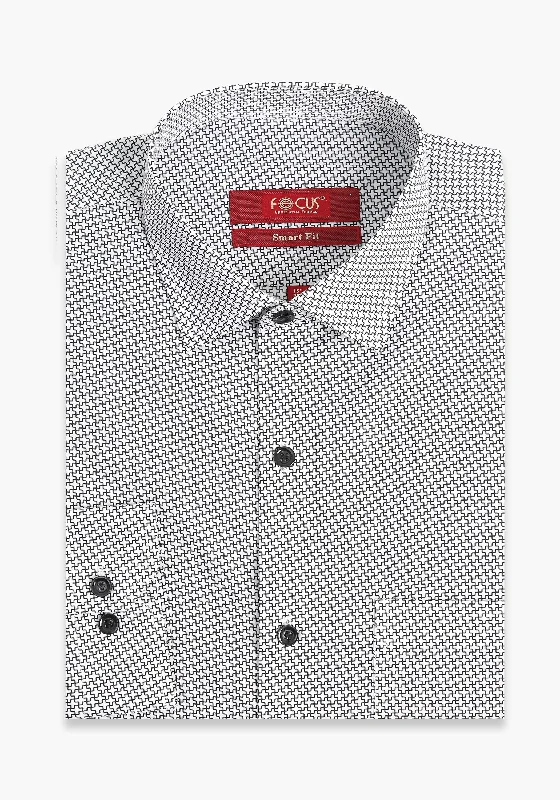 Grey Print Dress Shirt