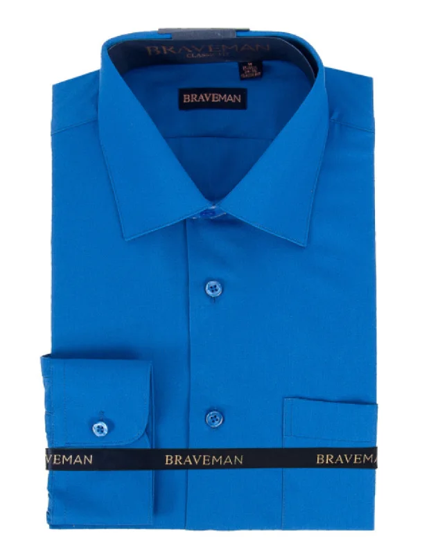 Mens Slim Fit Dress Shirt in Royal Blue