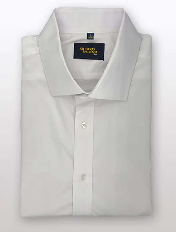 Men's White Bamboo Wrinkle-Free Slim Fit Dress Shirt