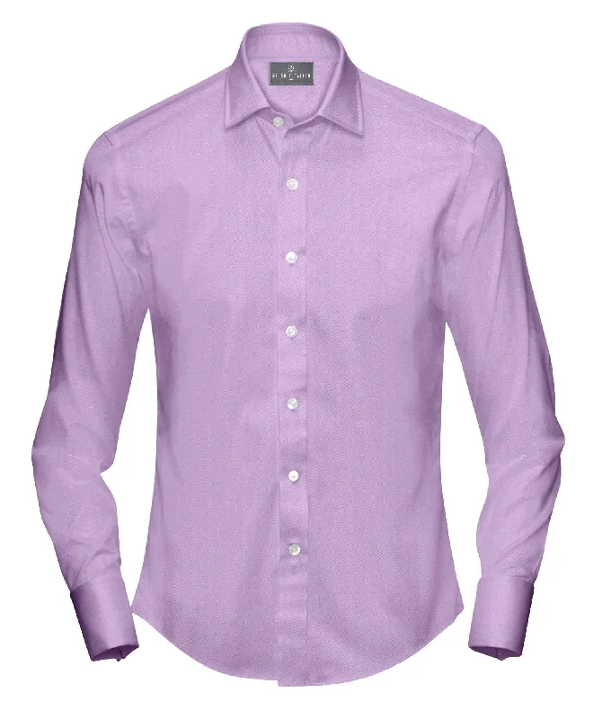 Purple Herringbone Dress Shirt