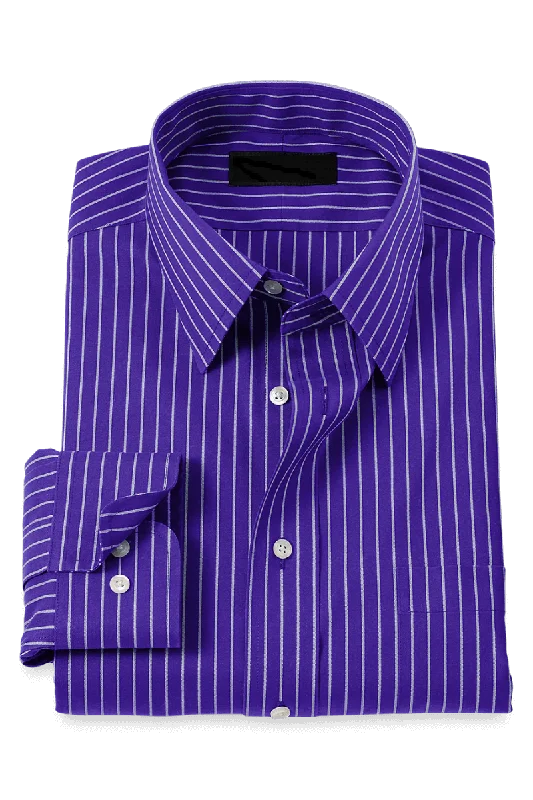 Purple Stretch Non-Iron Stripe Formal Shirt