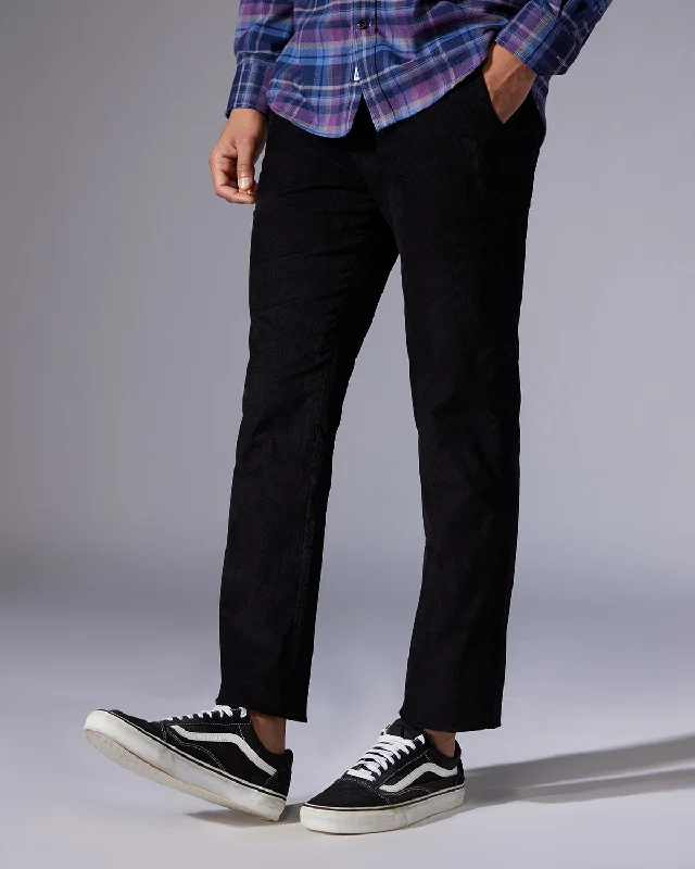 Regal Corduroy Stretch Chinos - Black