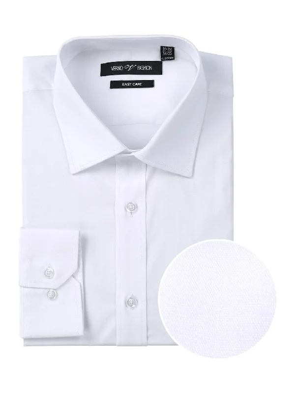 Men's Classic Fit Long Sleeve Travel Easy-Care Cotton Dress Shirt