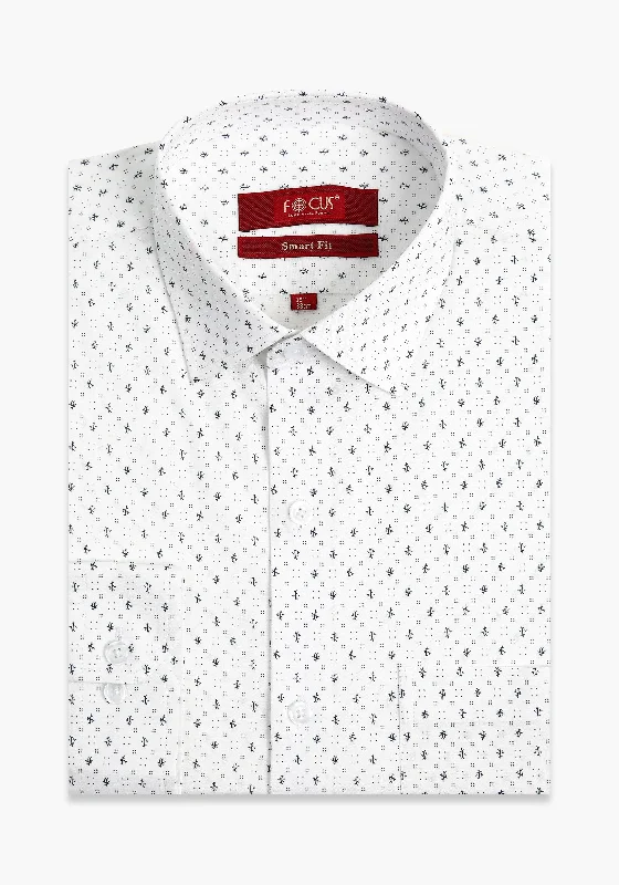 White Print Dress Shirt