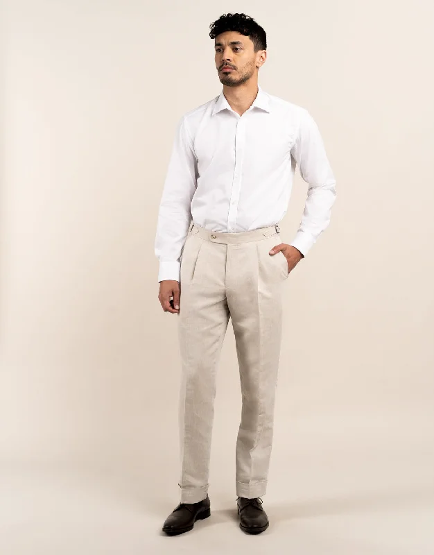 Evans Beige Linen Blend Trouser