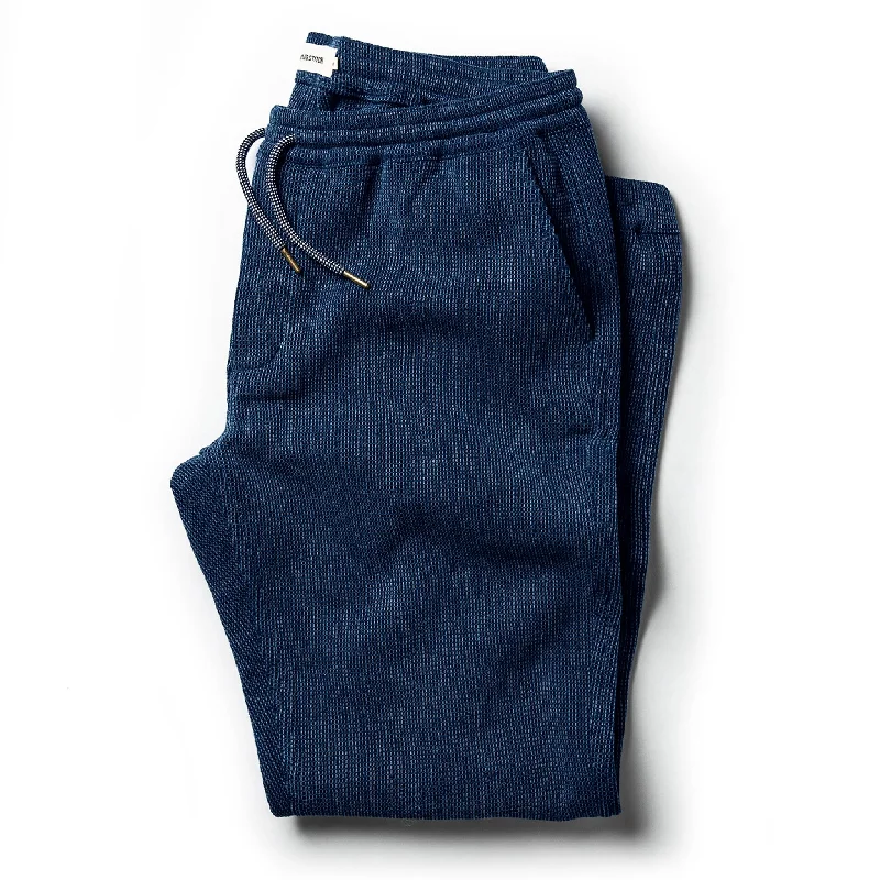 The Apres Pant in Indigo Waffle