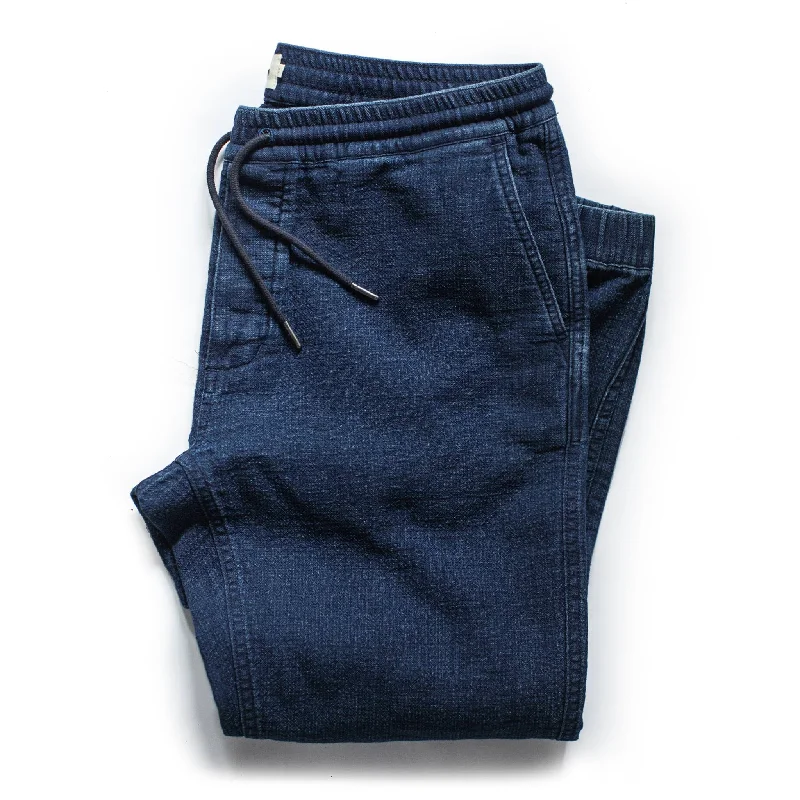 The Apres Pant in Indigo Double Cloth