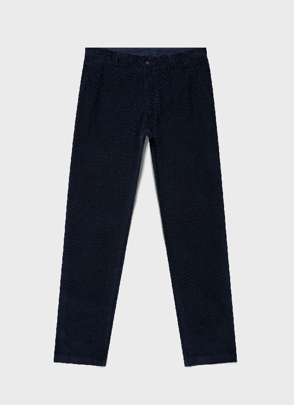 Men's Fine Corduroy Trouser in Navy