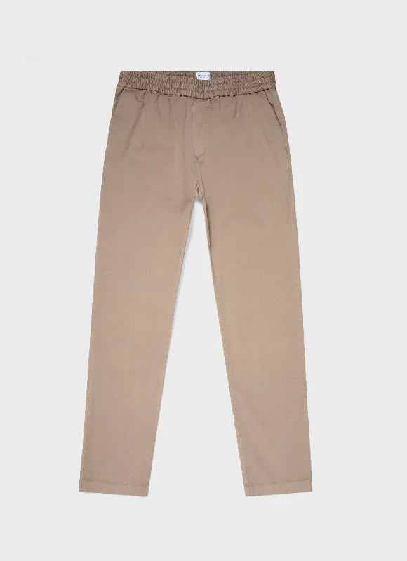 Men's Twill Drawstring Trouser in Dark Stone