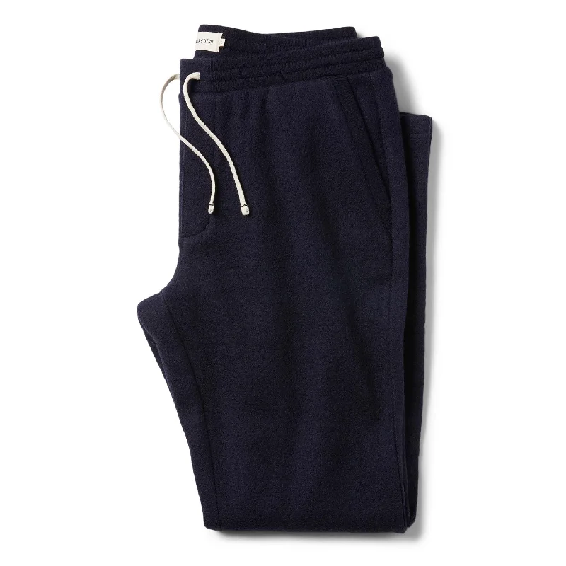 The Weekend Pant in Navy Boiled Wool